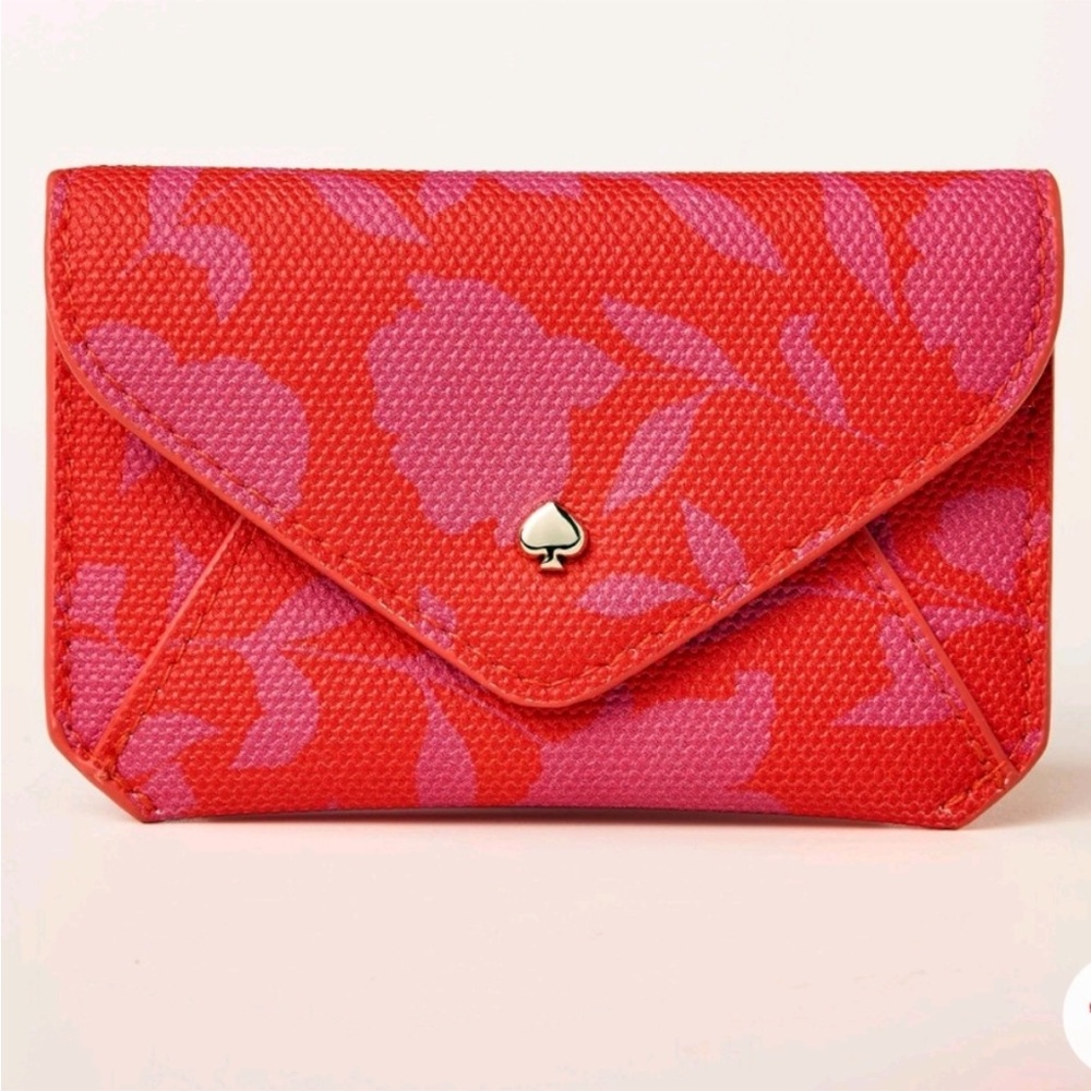 NWT Kate Spade New York x Target Classic Rose Envelope Card Case Pink/Red
